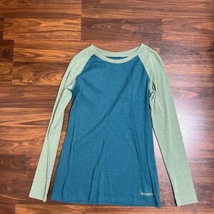 Women's Long Sleeve Tee - Blue and green